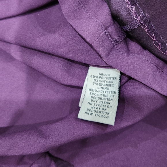 Eliza J Purple V-neck Wrap Sleeveless Taffeta Cocktail Lined Dress Size 6 - Picture 8 of 8